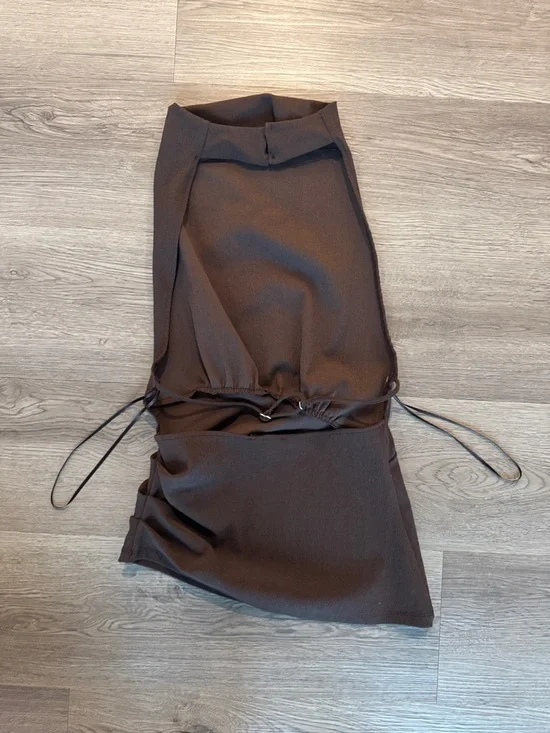 NWOT Zara Open Back Halter Top Brown - Picture 8 of 11